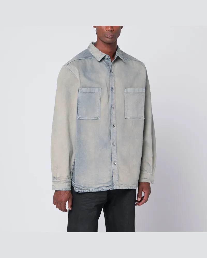 DRKSHDW by Rick Owens Jumbo-Hemd aus Perl-farbenem Vintage-Denim Blue