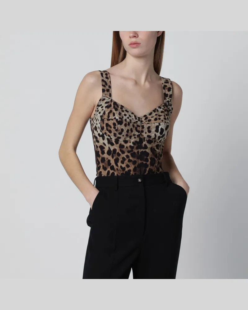 Dolce & Gabbana Bustier mit Leopardenmuster Multicolor