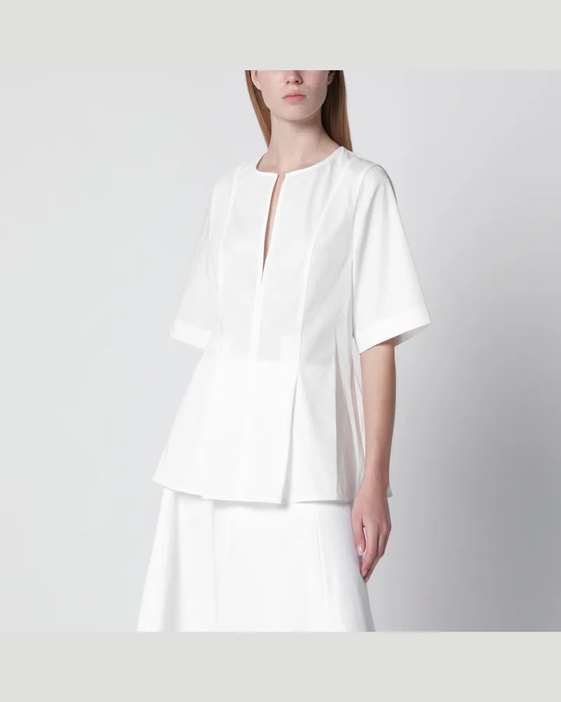 Totême Weiße Bluse mit Taillennähten White