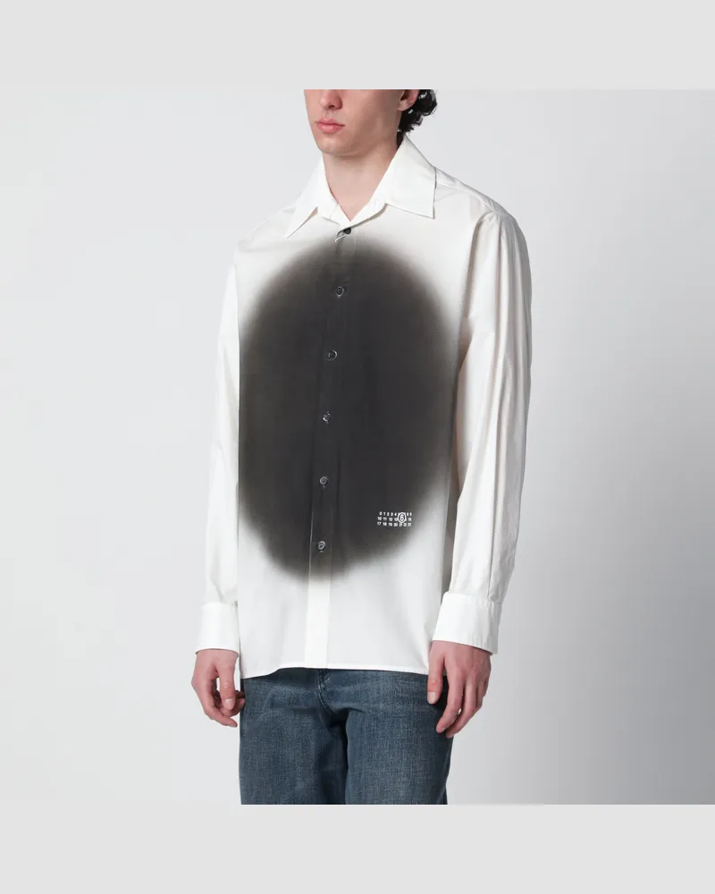 Maison Margiela Weißes Hemd mit Spray-Print White