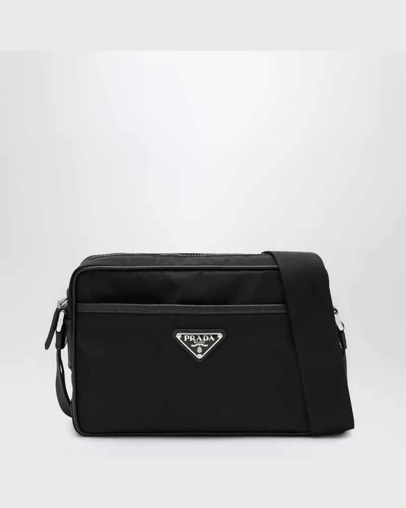 Prada Schwarze Umhängetasche aus Re-Nylon Schwarz