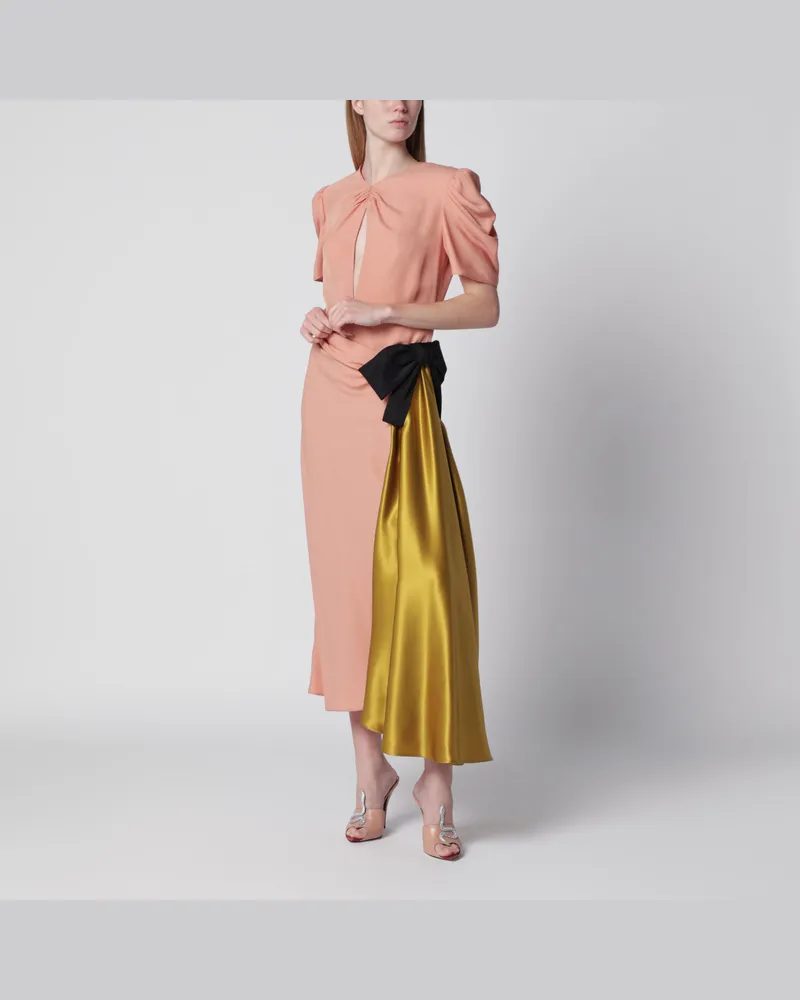 Valentino Garavani Rosa Midikleid mit Maxi-Schleife Pink