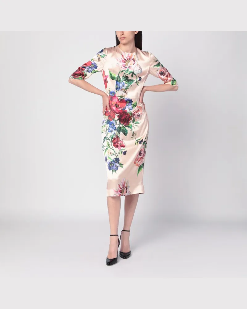 Dolce & Gabbana Midikleid mit Blumenmuster Mehrfarbig