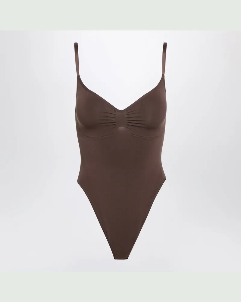 SKIMS Cocoabrauner Seamless Sculpt String-Body Brown