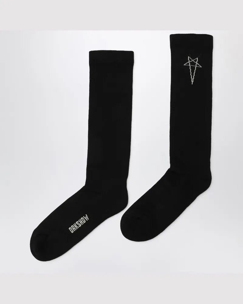 DRKSHDW by Rick Owens Schwarze Baumwollsocken mit Logo Schwarz