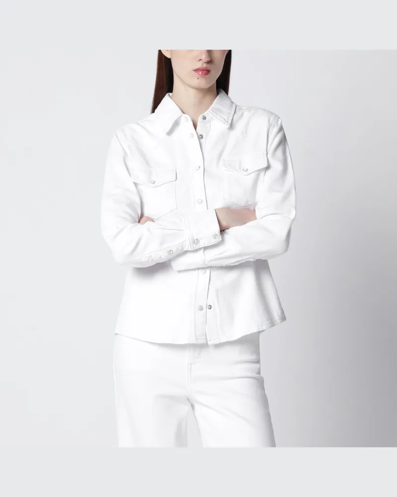 Frame Denim Weißes Hemd aus festem Denim White