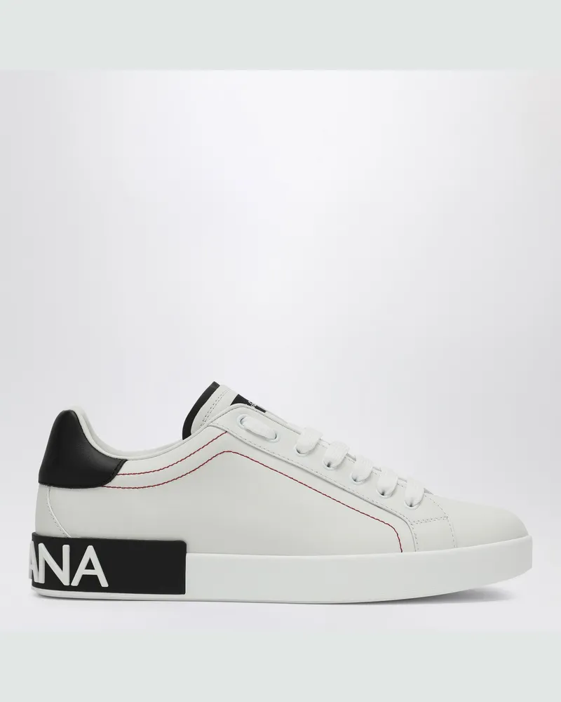 Dolce & Gabbana Sneakers Portofino weiß/schwarz aus Leder White