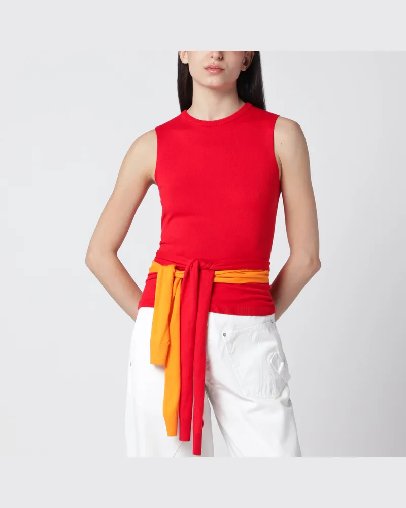 J.W.Anderson Rotes Top Mit Bändern An Der Taille Red