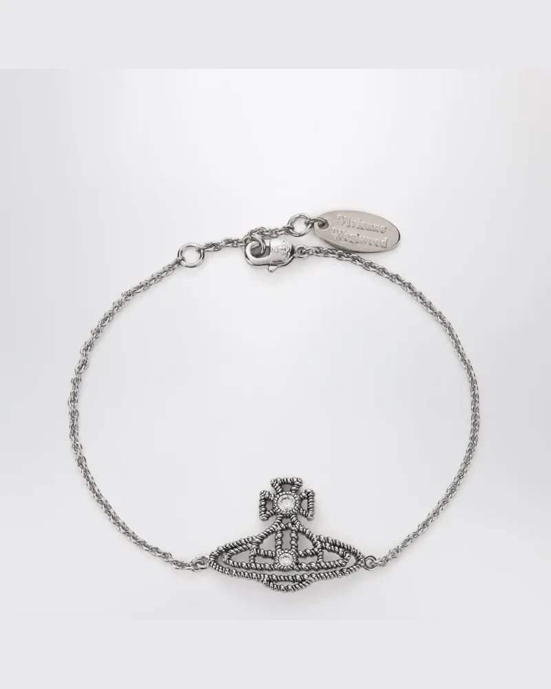 Vivienne Westwood Platinfarbenes Orb-Logo-Armband Metallisch