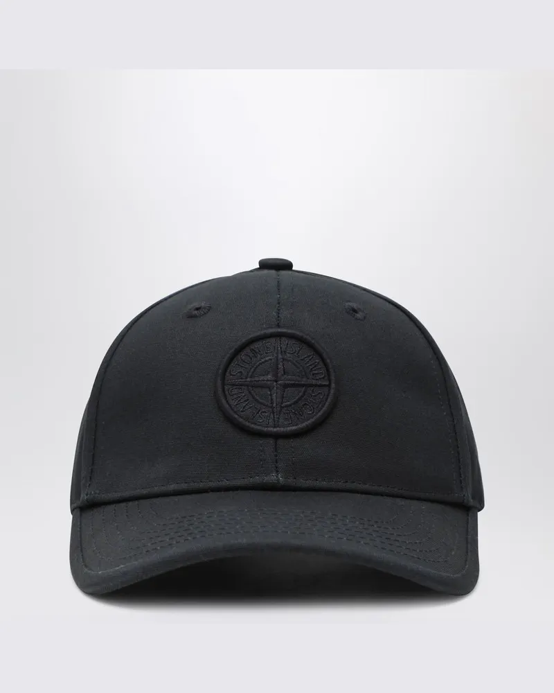 Stone Island Marineblaue Baseballkappe mit Logo Blau
