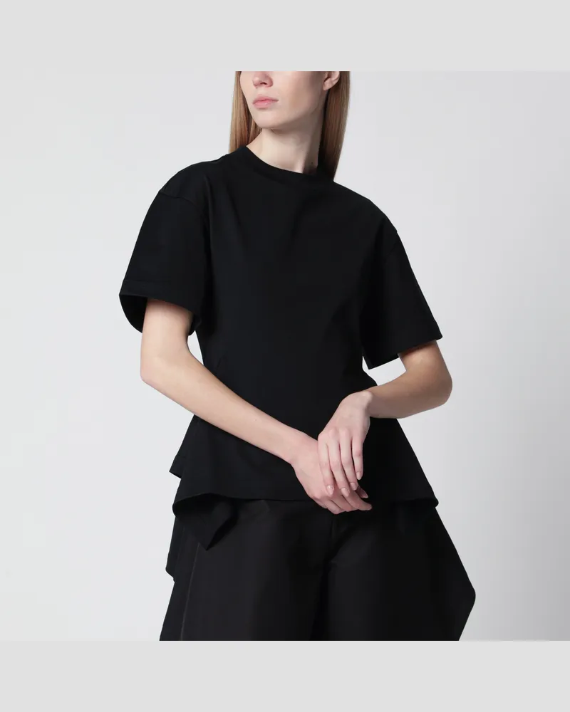 Alaïa T-Shirt mit Paneelen aus Baumwolljersey in Schwarz Black