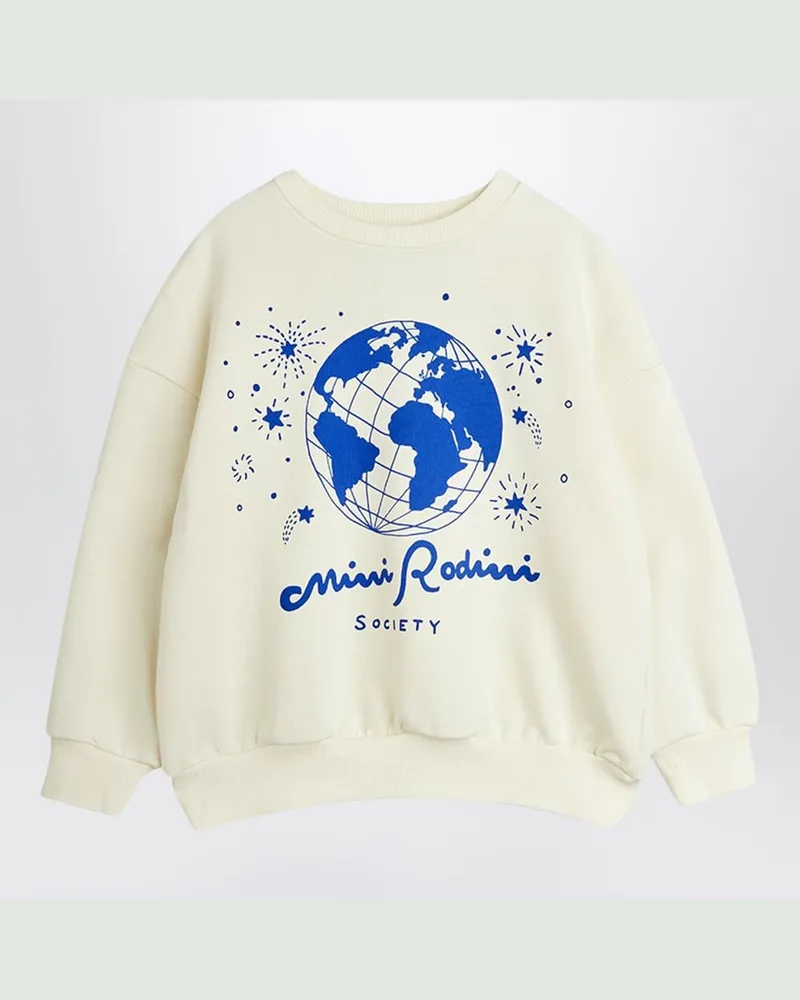 Mini Rodini Weißes Sweatshirt mit Logo-Print White