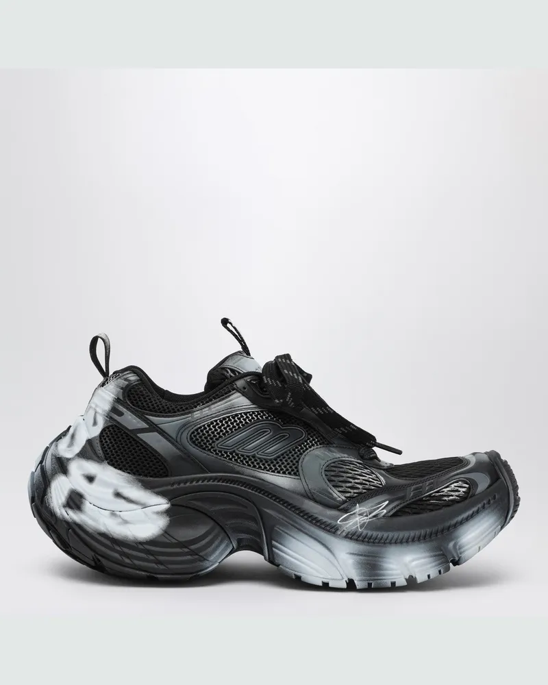 Balenciaga Weiße/schwarze 6XL Sneaker mit Spray-Details Black