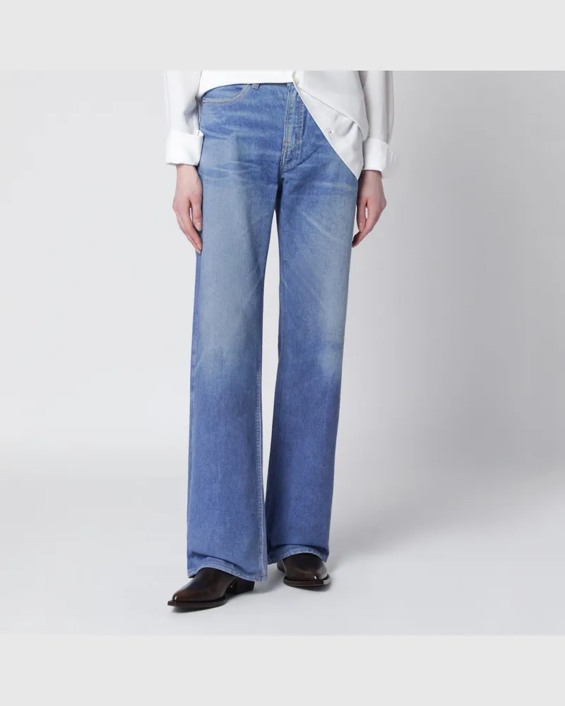 Our Legacy Wata Cut Jeans mit digitalem Aurora-Blue-Print Blue