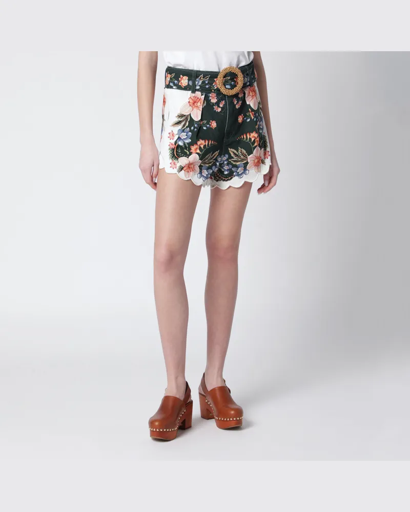 FARM Rio Green Berry Garden Shorts aus Twill Multicolor