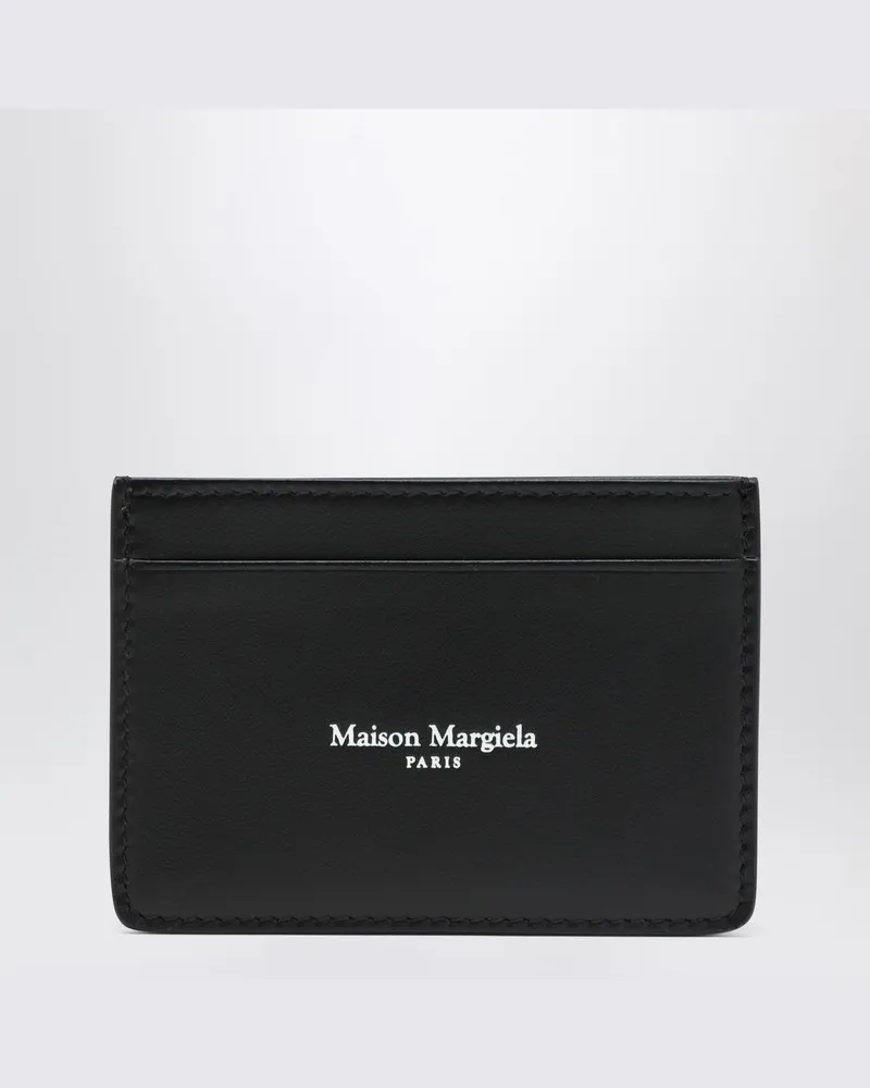 Maison Margiela Schwarzer Lederkartenhalter mit Logo 
