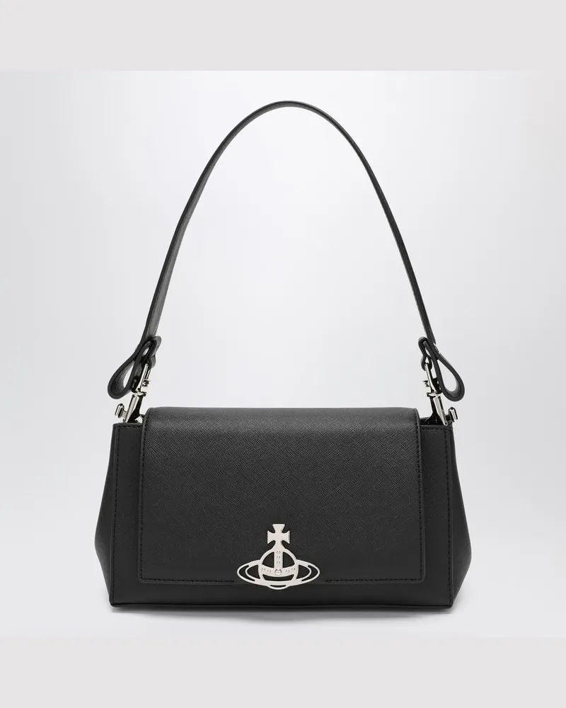 Vivienne Westwood Mittlere schwarze glatte Schultertasche Hazel Schwarz
