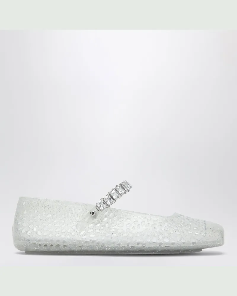 Jimmy Choo The Jelly Ballerinas transparent mit Kristallen Metal