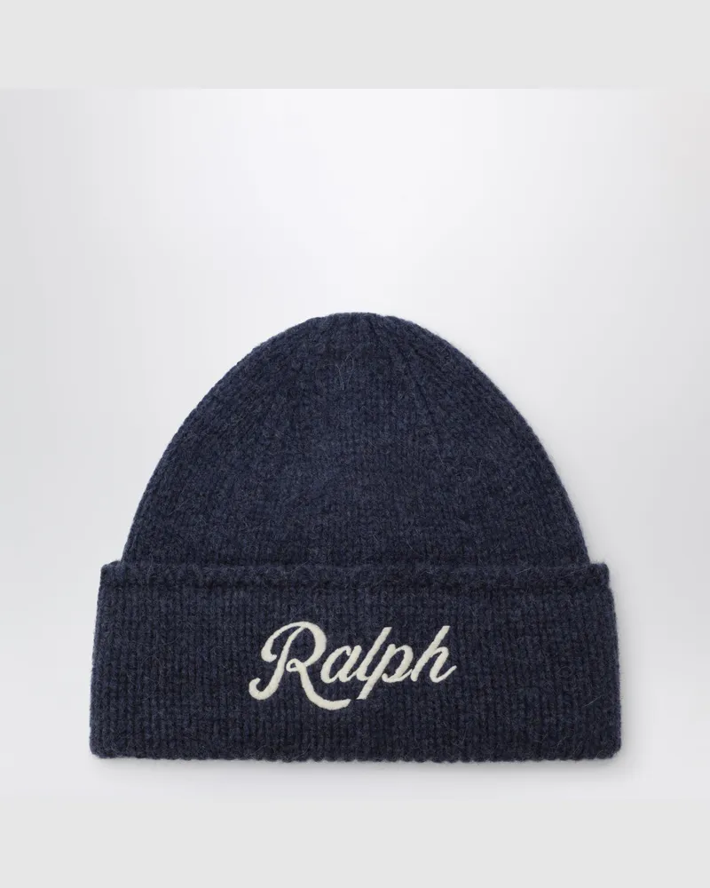 Ralph Lauren Navyblaue Mütze aus Wollmischung Blue