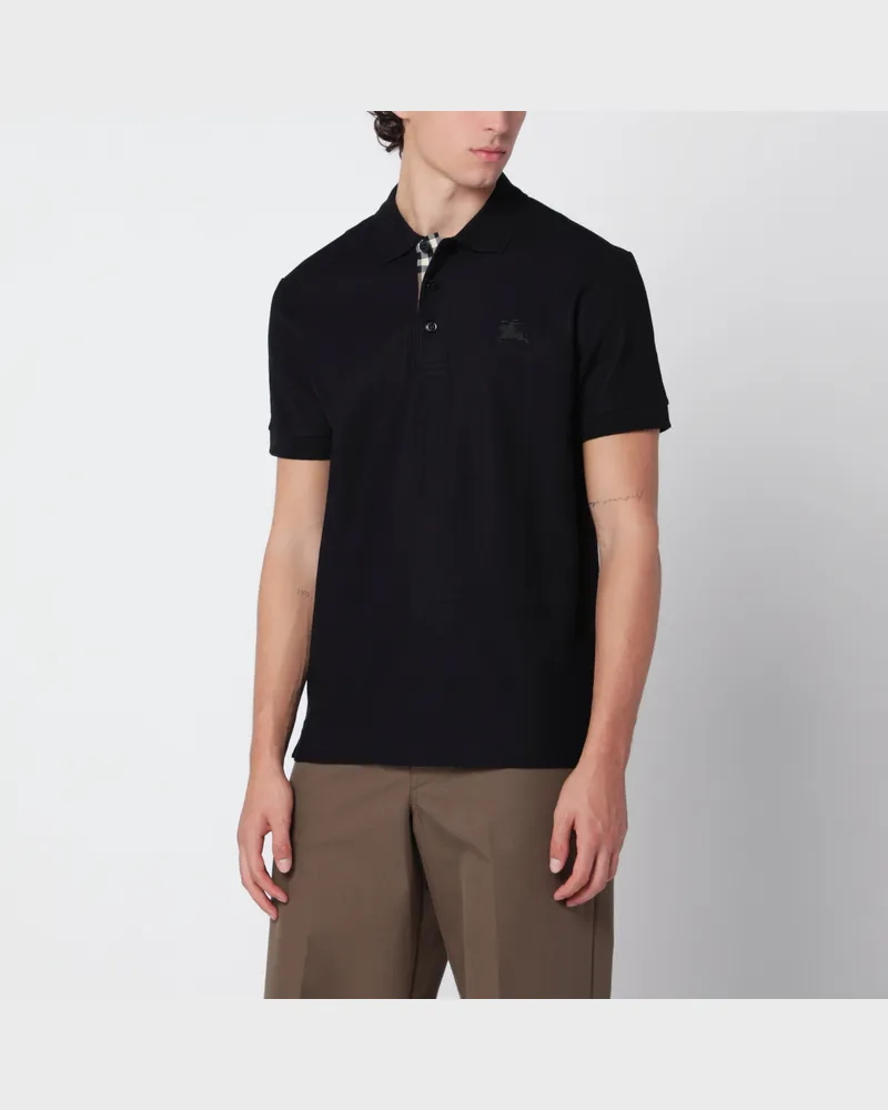 Burberry Slim black polo shirt in piqué cotton Black