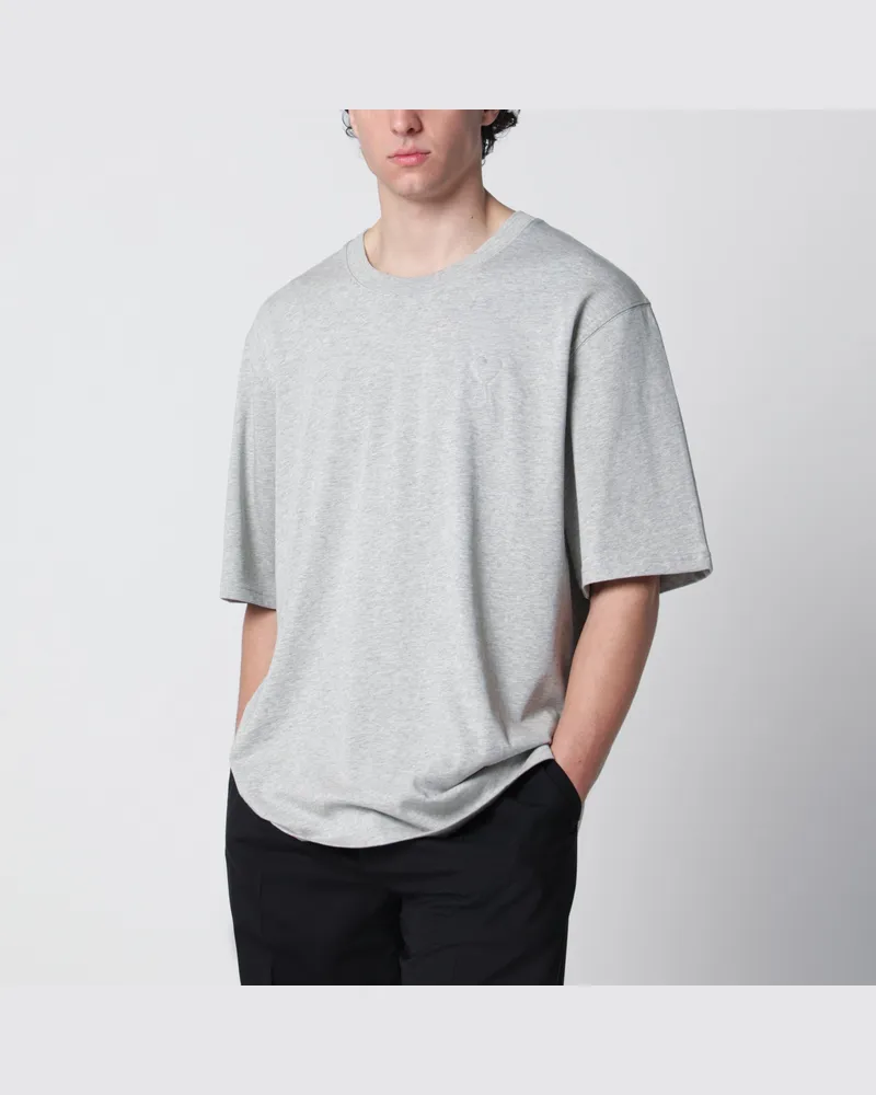 AMI Paris Graues T-Shirt Ami de Coeur Grey