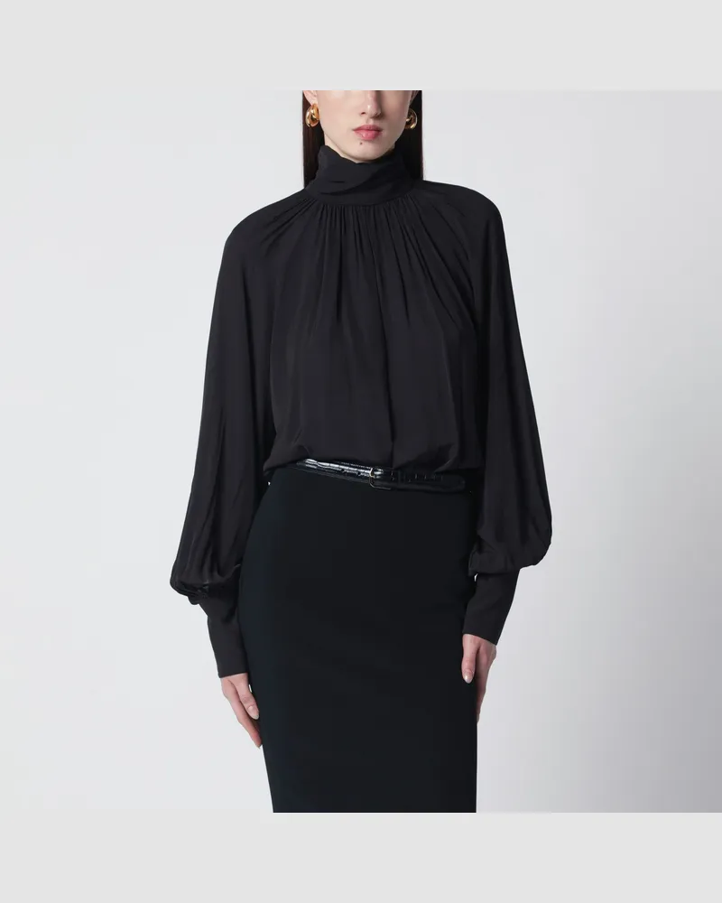 Anine Bing Schwarze Anne Bluse aus Viskose Black