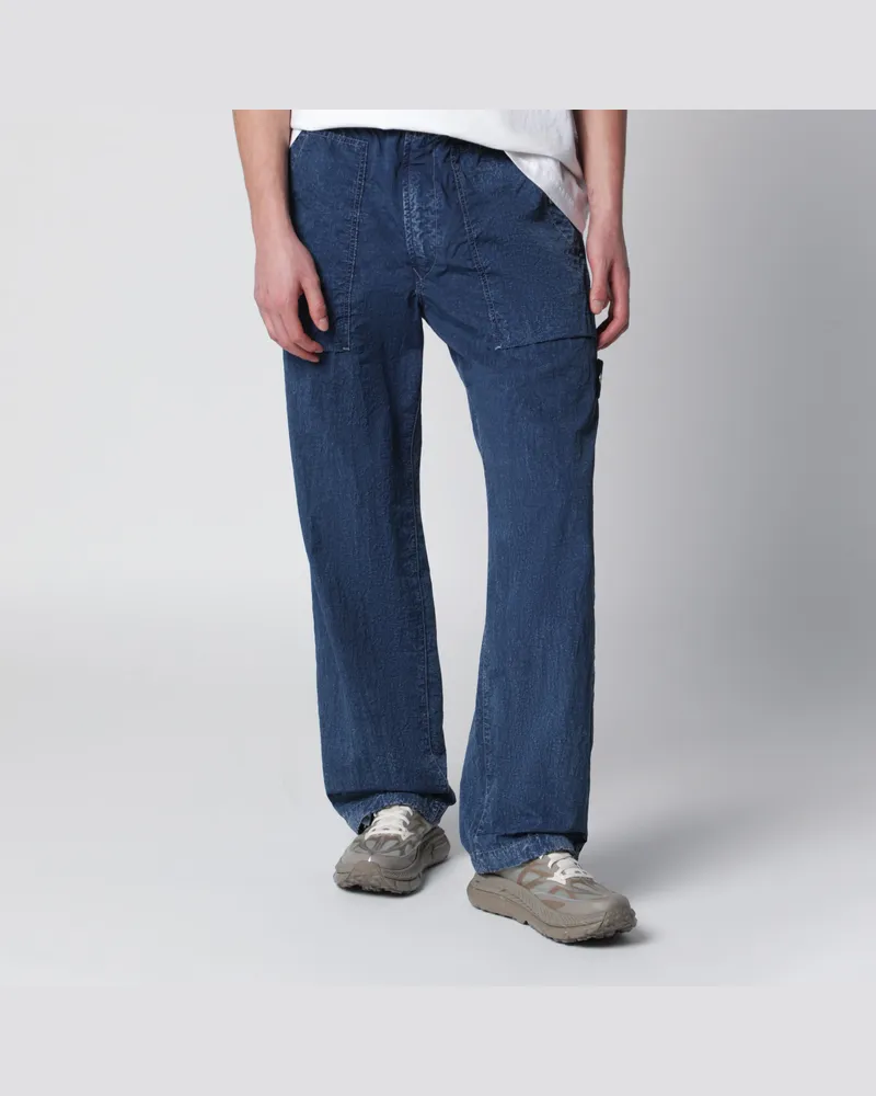 Stone Island Fatigue-Hose aus kompaktem Nylon in Blau Blue
