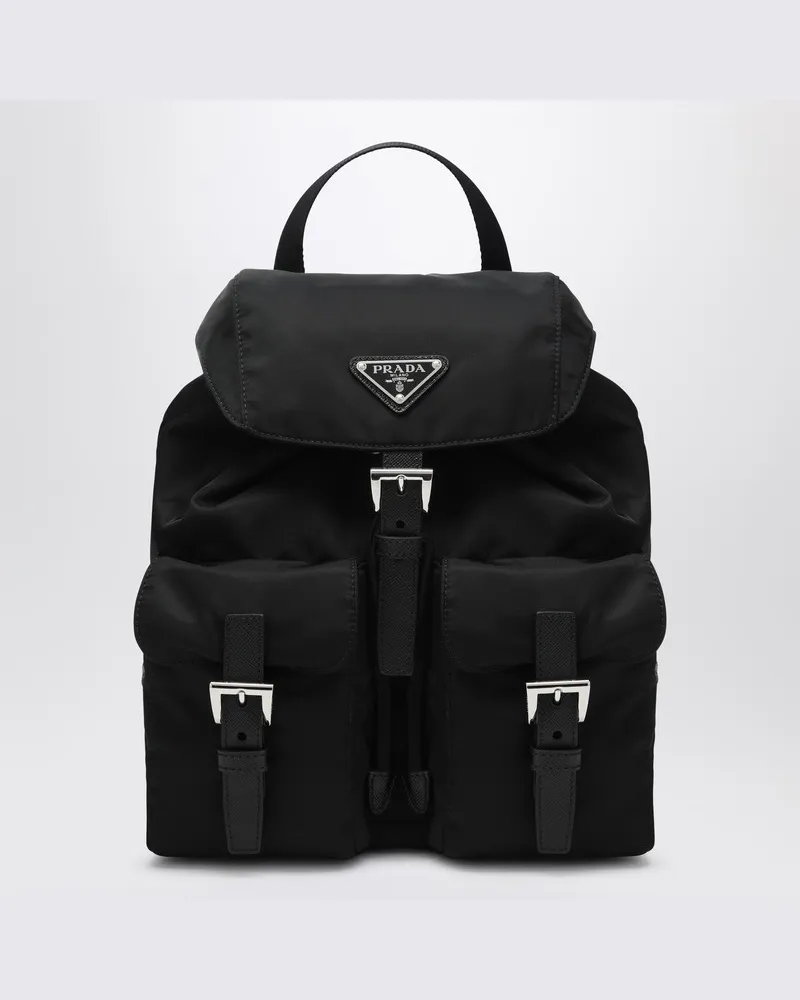 Prada Re-Edition 1978 kleiner schwarzer Re-Nylon Rucksack Schwarz
