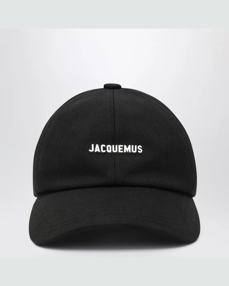 Jacquemus Schwarze Baseballmütze mit Logo Black