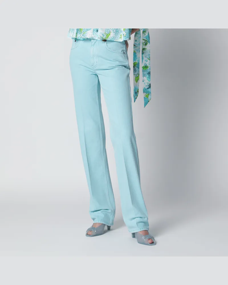 Chloé Gerade Jeans aus Bio-Baumwoll-Denim türkis Blue