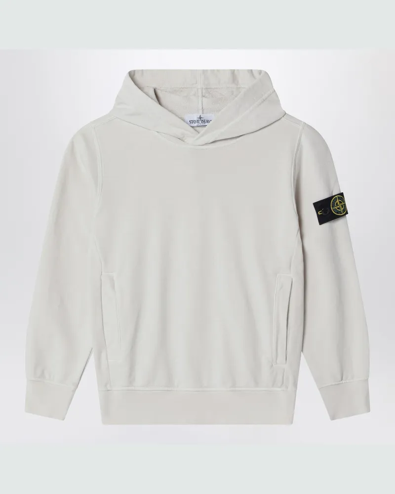 Stone Island Kapuzensweatshirt in Kreidefarbe White
