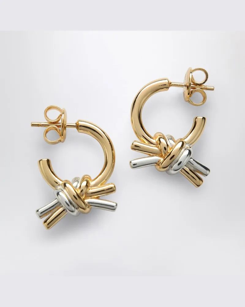 Bottega Veneta Knot-Ohrringe in Silber/Gelbgold Metallisch