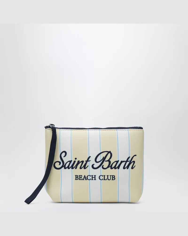 MC2 Saint Barth Aline Clutch aus gestreiftem Scuba-Stoff Yellow
