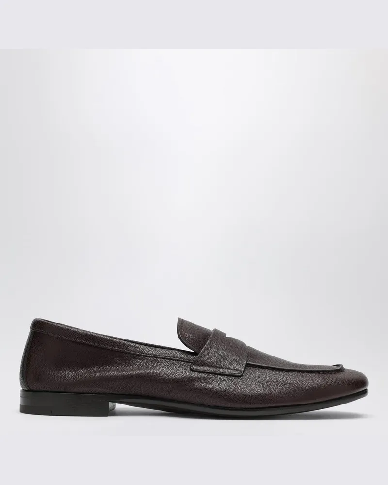 Prada Dunkelbraune Lederloafer Braun