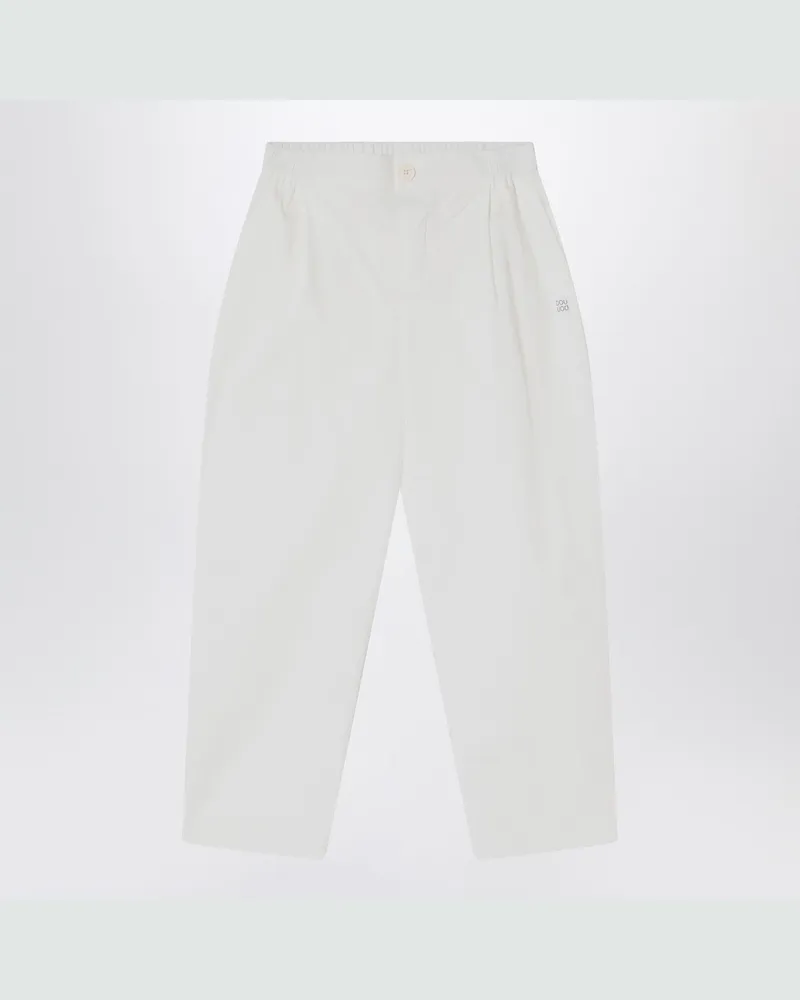 DOUUOD Elfenbeinfarbene Baumwollhose White