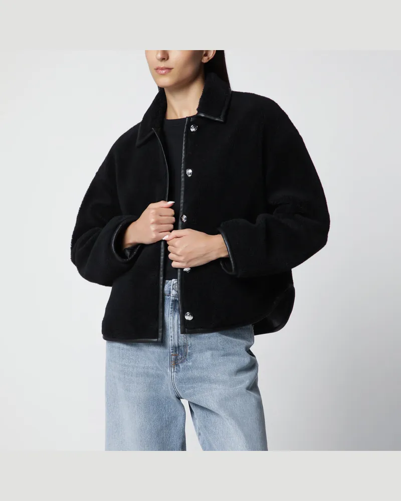Anine Bing Schwarze Jacke in Shearling-Optik Black