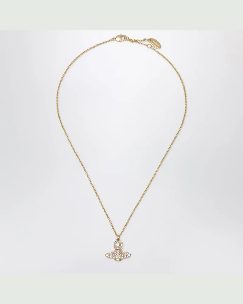 Vivienne Westwood Orb Halskette mit Anhänger aus goldfarbenem Metall und Kristallen Metal