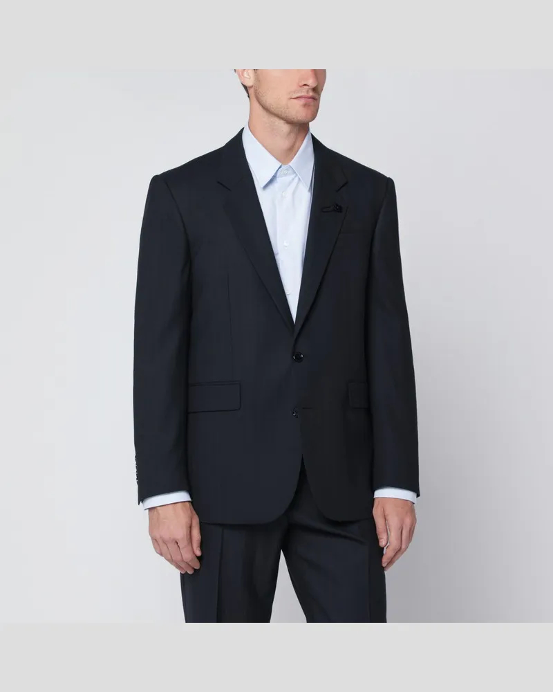 LARDINI Einreihige Jacke aus blauem Wollmix Blau