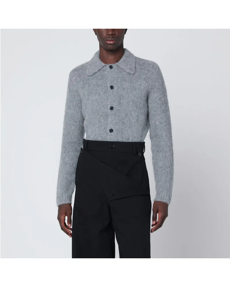 Dries van Noten Graue Strickjacke aus Alpaka-Wollmix Grau
