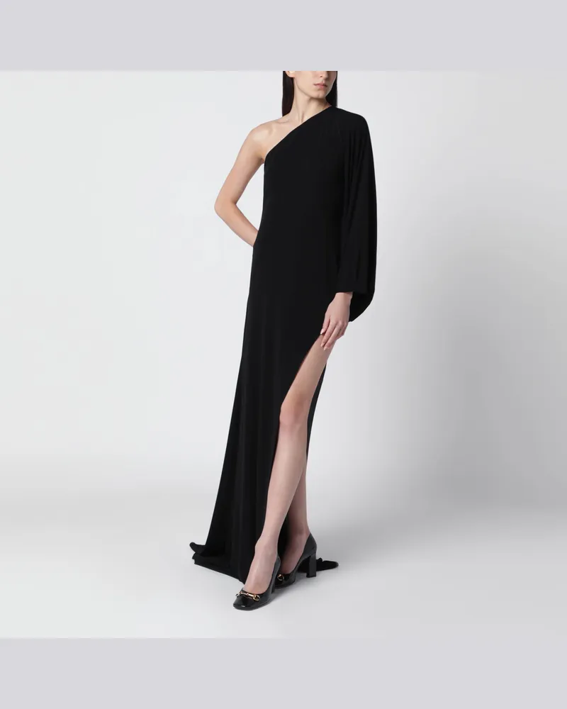 Gucci Langes One-Shoulder-Kleid aus schwarzem Viskose-Jersey Black