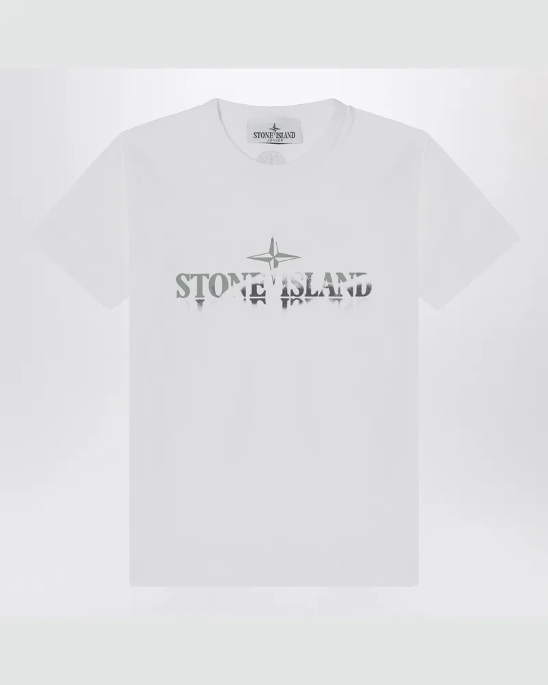 Stone Island Weißes T-Shirt mit Logo-Druck White
