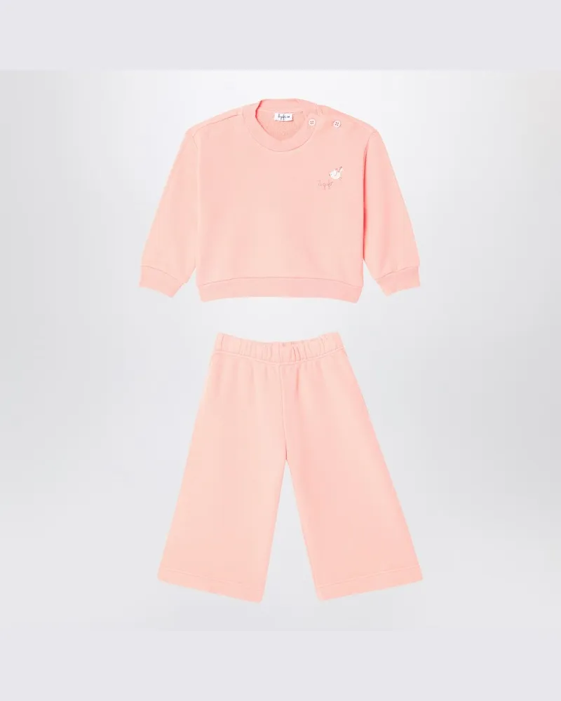 Il Gufo Aprikosenfarbener Anzug in Baumwollfleece Orange