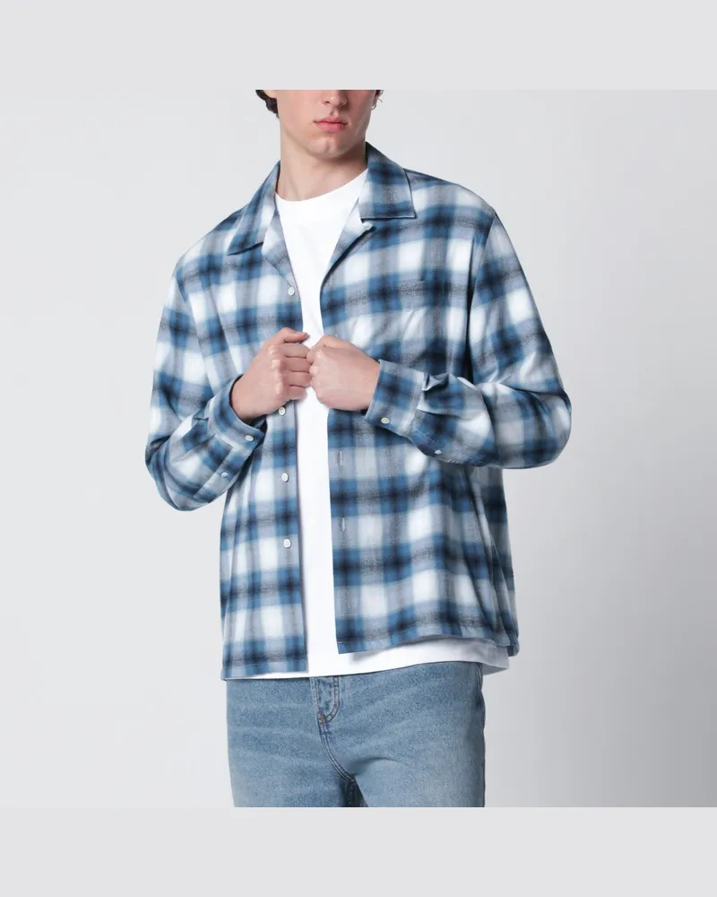 J.W.Anderson Blau verlaufend karierte Hemd Blue