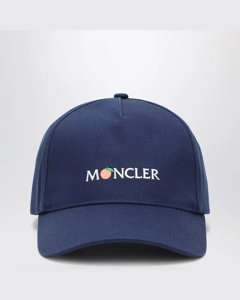 Moncler Blaue Baseballkappe mit Logo Blau