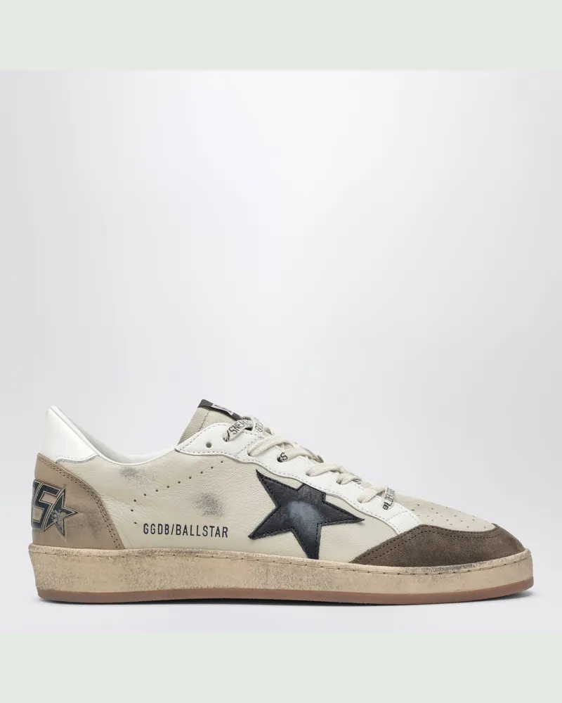 Golden Goose Ball Star Sneaker in Creme/Weiß/Marmor/Blau White
