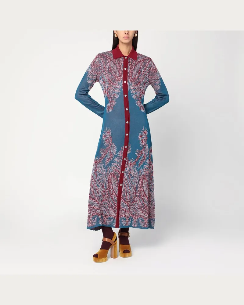 Etro Mehrfarbiger Cardigan-Langkleid Mehrfarbig