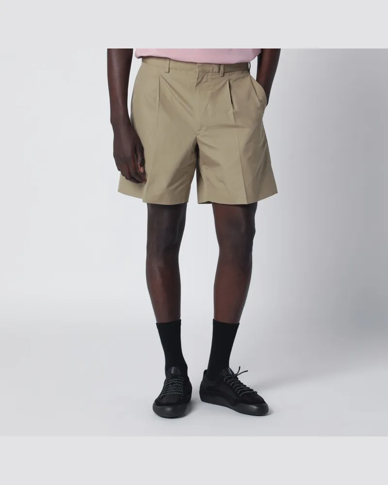 Prada Bermudashorts aus Baumwolle in Kittfarbe Beige
