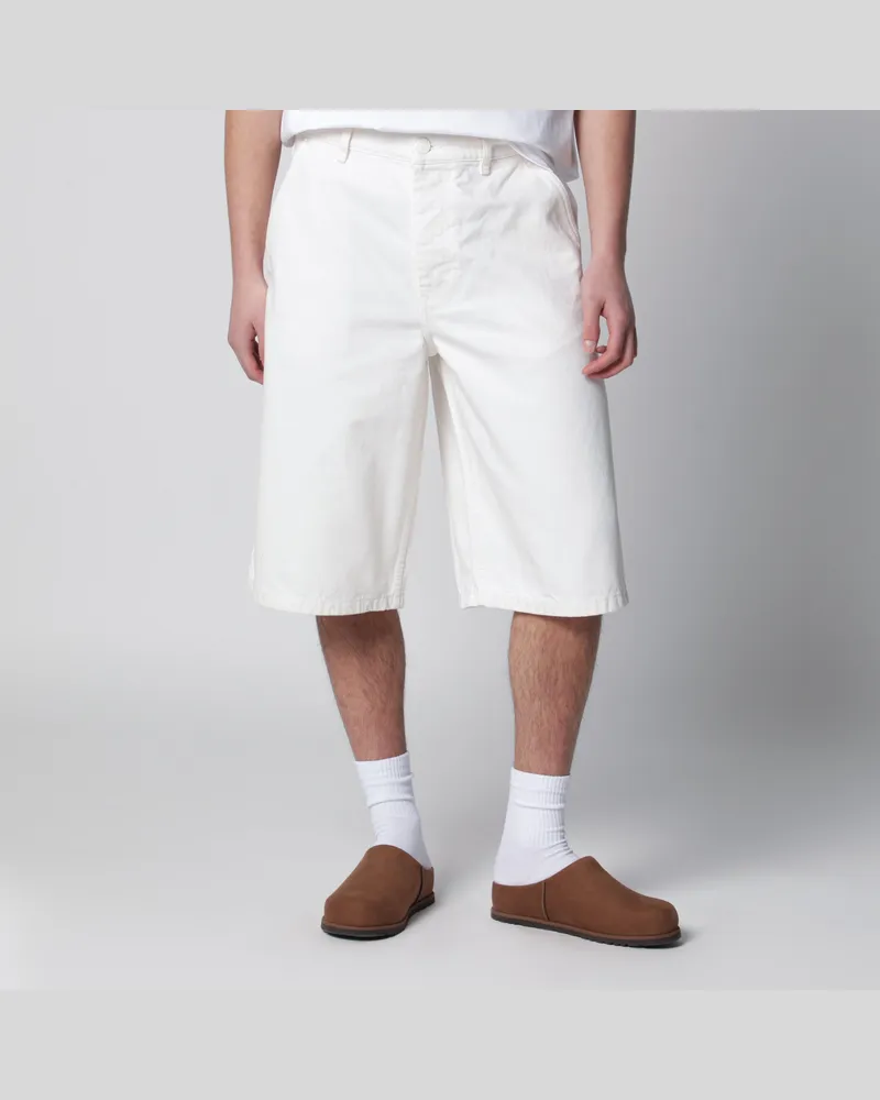 AMI Paris Weite Bermuda-Shorts aus Baumwolltwill in Weiß White