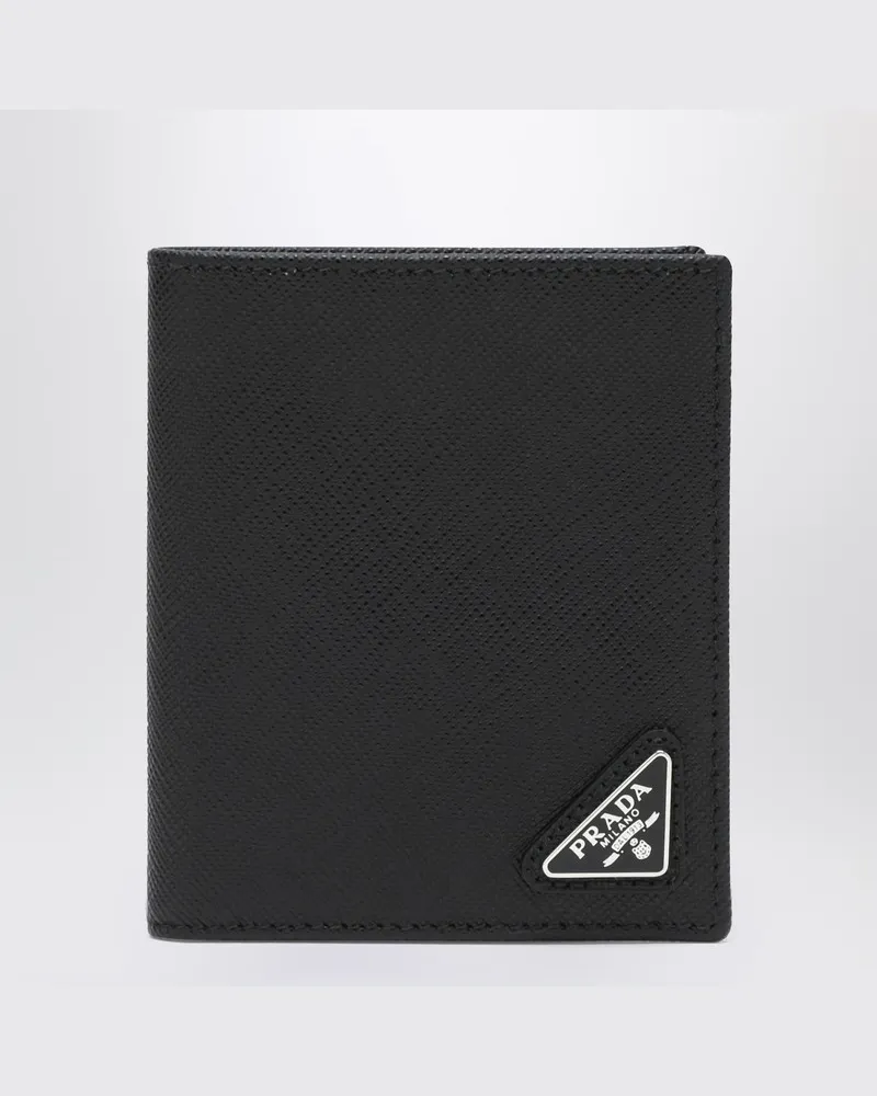 Prada Schwarzes Portemonnaie aus Saffiano Schwarz
