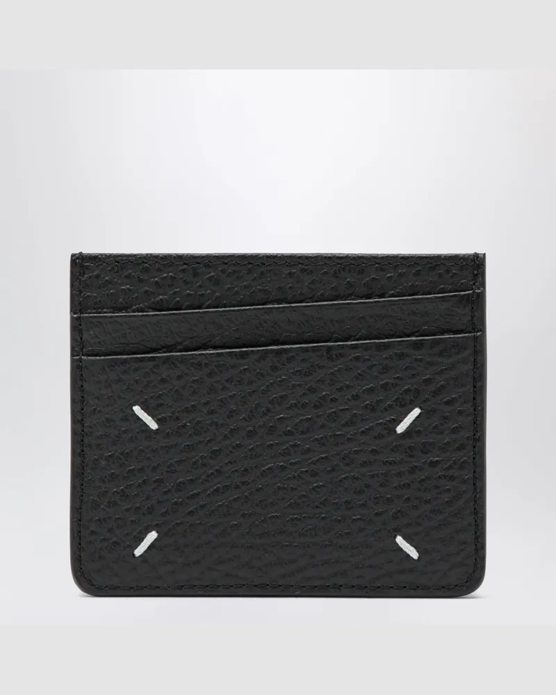 Maison Margiela Schwarzer Four Stitches Kartenhalter aus Kalbsleder Black